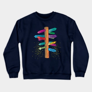 Hand drawn color tourist index Crewneck Sweatshirt